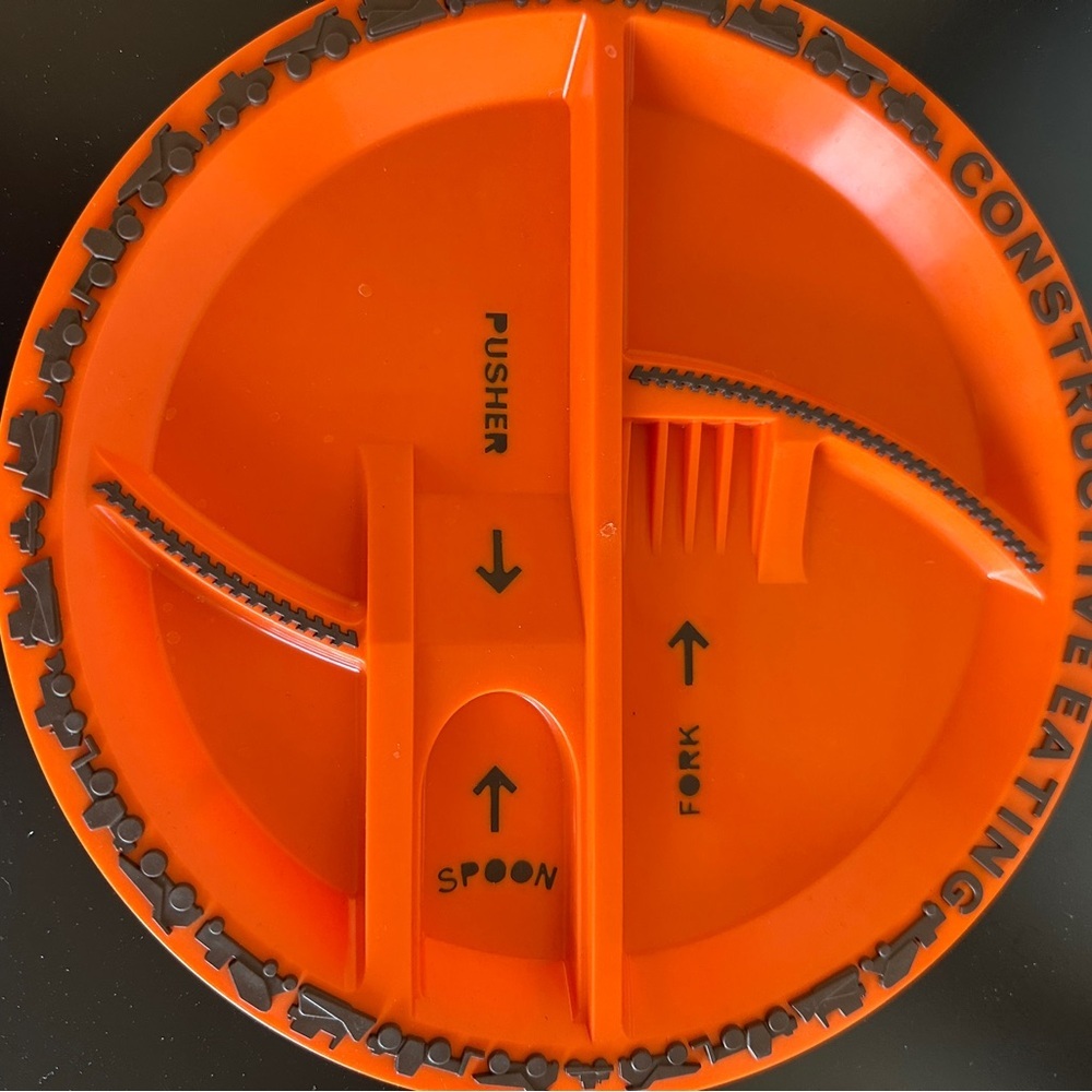 Orange Construction Plate for Kids